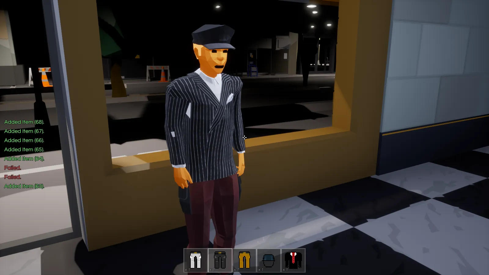 Player character wearing new chest clothing