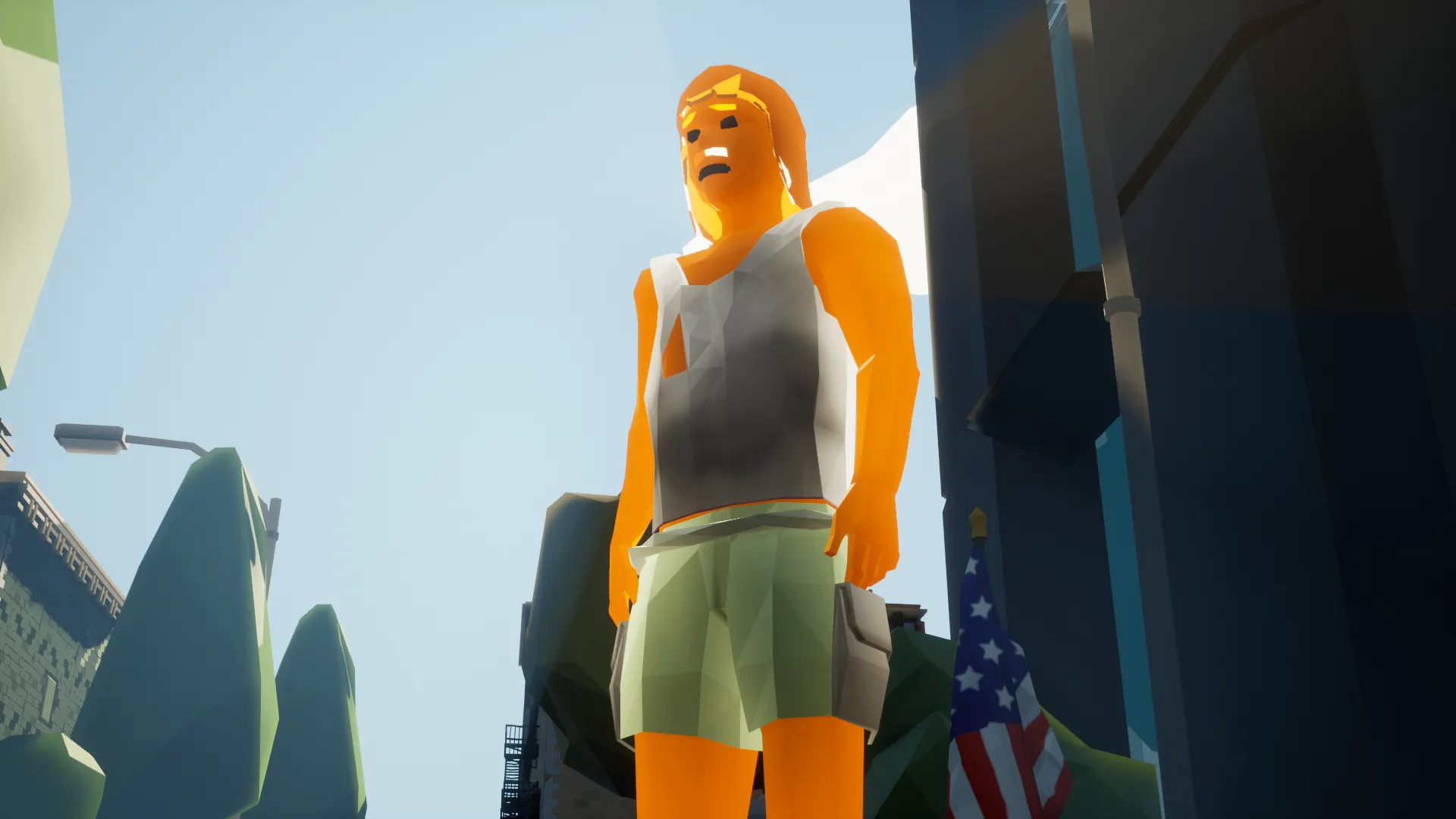 Hobo job character searching garbage cans for treasure