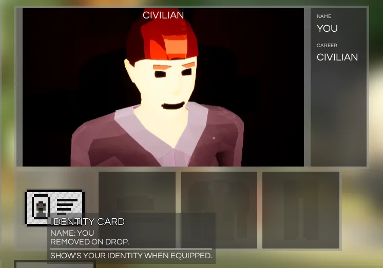 Identity card item showing a player's in-game name