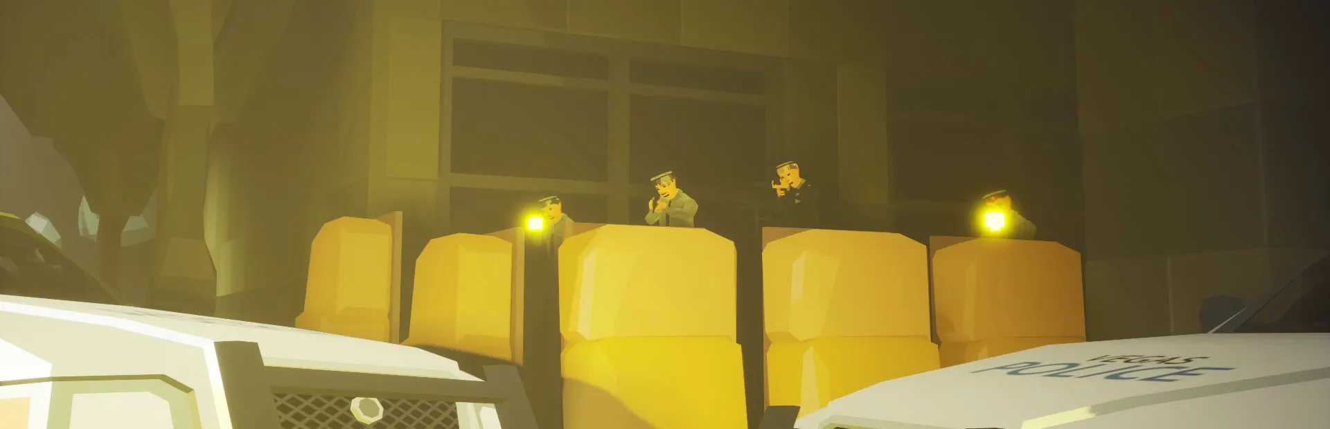 BadLads gameplay — foggy 1930s city street at night