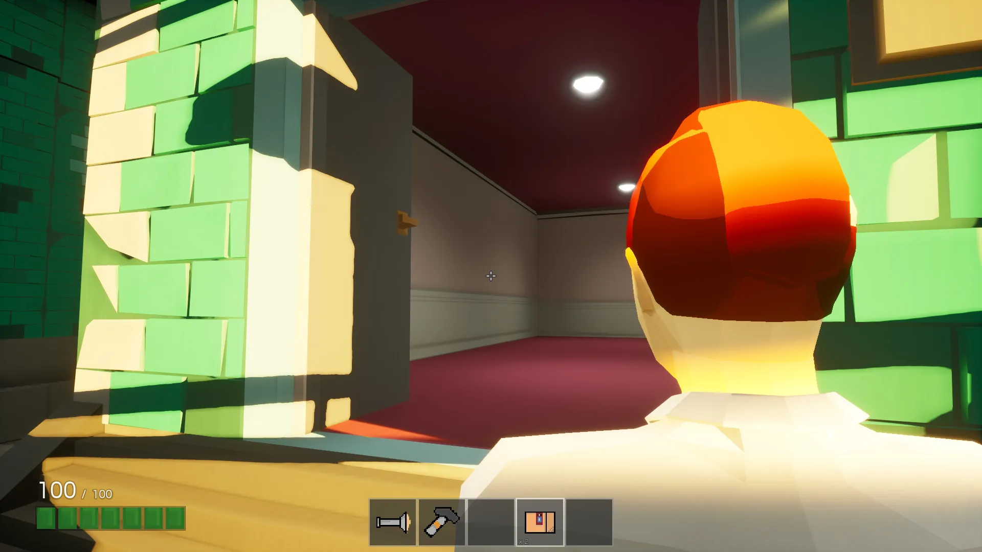 Entering a building interior